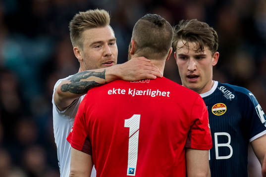 Alexander Søderlund of Rosenborg and Goalkeeper Espen