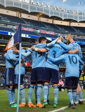 New York Citys David Villa, Alexander Ring, Jesus Medina,