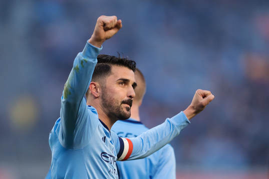 New York Citys David Villa jublar