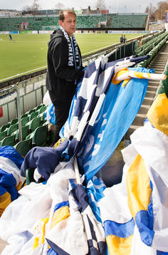 Sundsvalls supporterförening Patronerna förbereder tifo