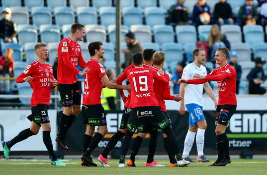 Trelleborgs spelare jublar