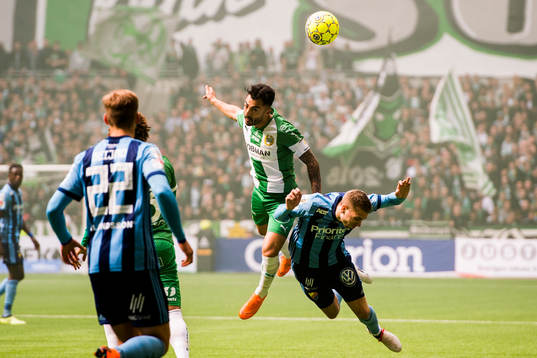 Hammarbys Jiloan Hamad och Djurgårdens Jonathan Ring