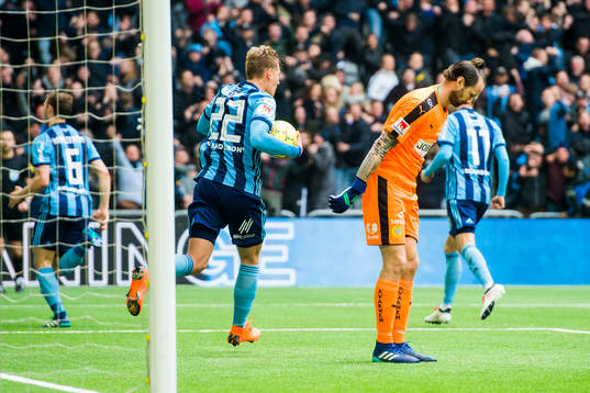 Hammarbys målvakt Johan Wiland deppar