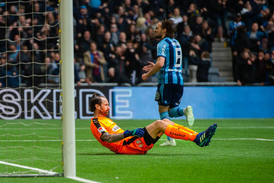 Hammarbys målvakt Johan Wiland deppar