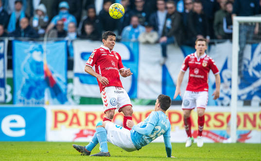 Kalmars Romário Pereira Sipião och Malmö FFs Samuel