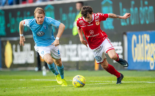 Kalmars Adrian Edqvist och Malmö FFs Oscar Lewicki