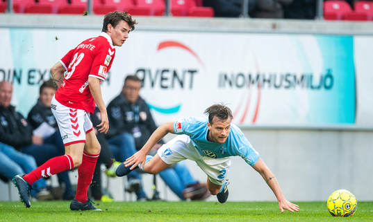 Kalmars Adrian Edqvist och Malmö FFs Eric Larsson