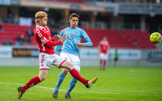 Kalmars Nils Fröling och Malmö FFs Samuel Adrian