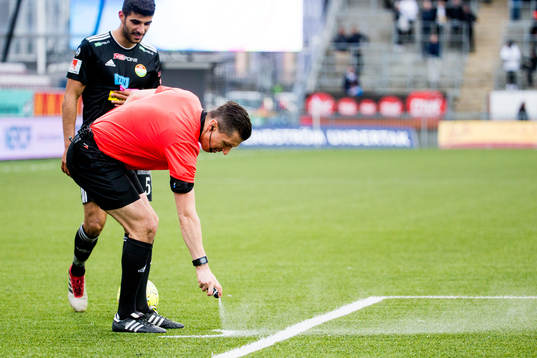 Dalkurds Rewan Amin och domare Bojan Pandzic