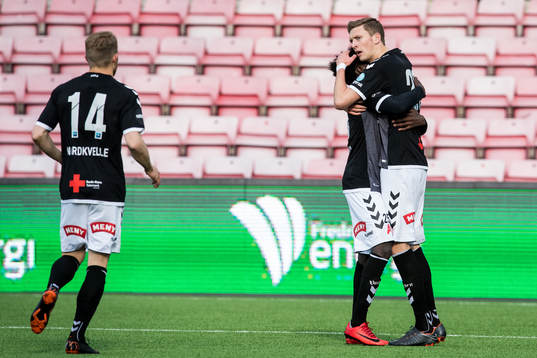 Tobias Lauritsen of Odd celebrates