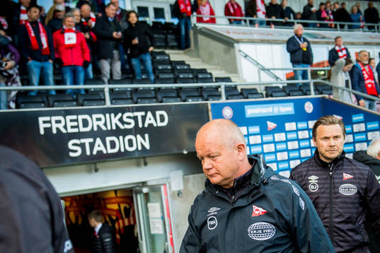 Per-Mathias Høgmo, head coach of FFK, and Bjørn Johansen,