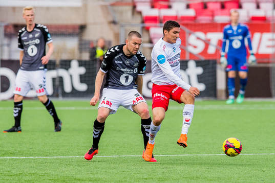 Espen Ruud of Odd and Youssef Chaib of Fredrikstad