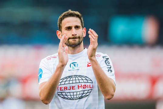 Mislav Leko of Fredrikstad looks dejected