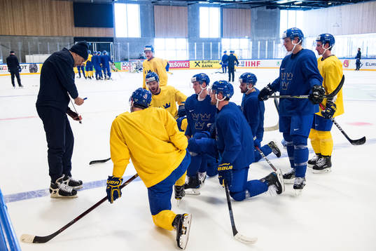 Sveriges assisterande tränare Peter Popovic håller