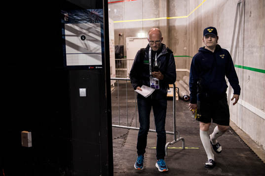 Sveriges Lias Andersson utanför mixed zone