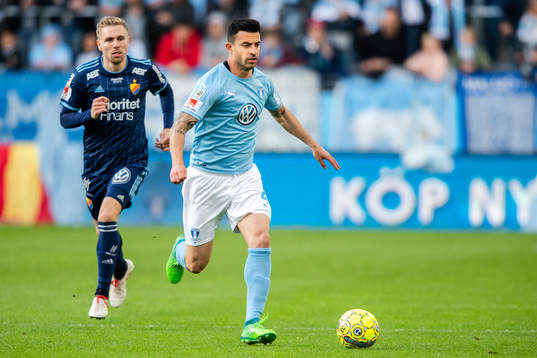 Djurgårdens Jonathan Ring och Malmö FFs Behrang Safari