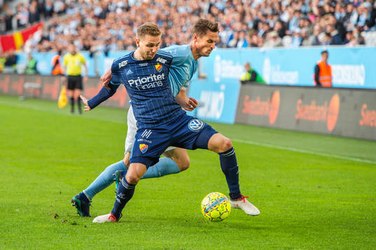 Djurgårdens Jonathan Ring och Malmö FFs Markus Rosenberg