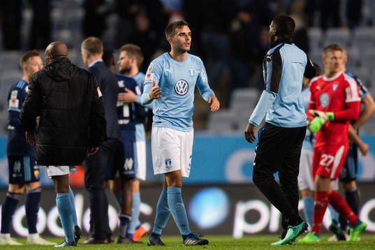 Malmö FFs Egzon Binaku jublar