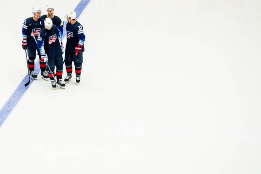 Dylan Larkin, Chris Kreider, Nick Jensen and Alec Martinez