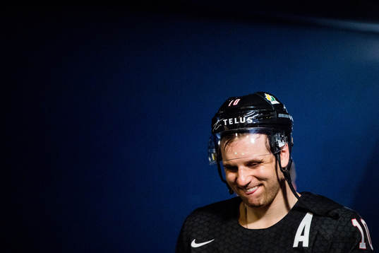 Brayden Schenn of Canada looks dejected