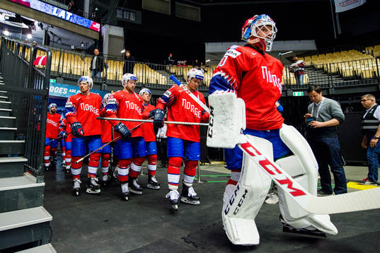Goaltender Lars Haugen of Norway