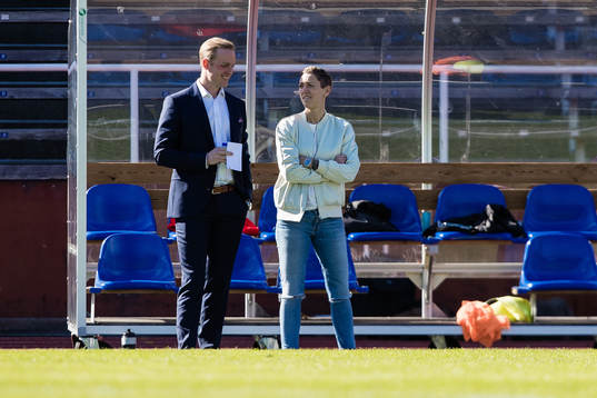 Rosengårds tränare Jonas Eidevall  och sportchef Therese