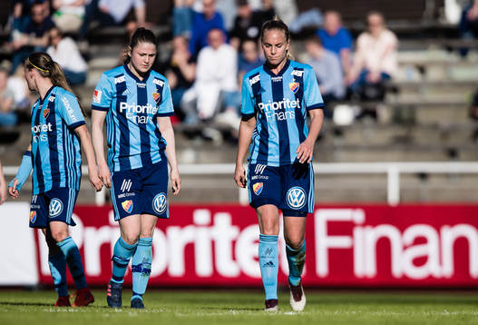 Djurgårdens Petronella Ekroth och Michelle Wörner deppar