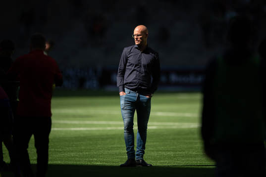 Sundsvalls tränare Joel Cedergren före  fotbollsmatchen i