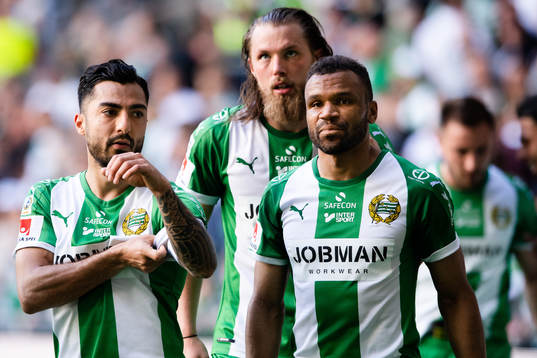 Hammarbys Jiloan Hamad , Björn Paulsen och Serge-Junior