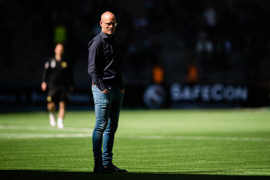 Sundsvalls tränare Joel Cedergren före  fotbollsmatchen i