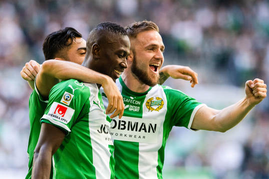 Hammarbys Jiloan Hamad och Pa Amat Dibba och Mats Solheim