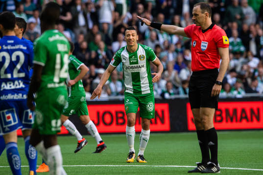 Hammarbys Nicola Djurdjic reagerar