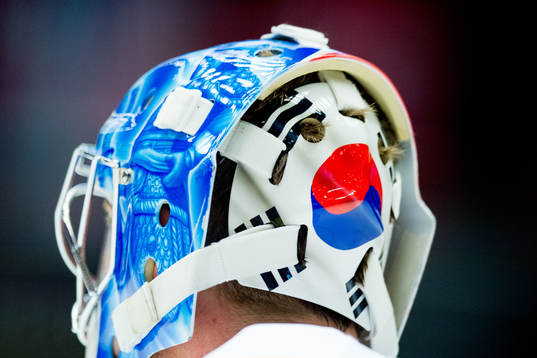 Goaltender Matt Dalton of South Korea