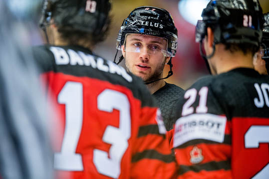 Ryan Murray of Canada celebrate with teammates