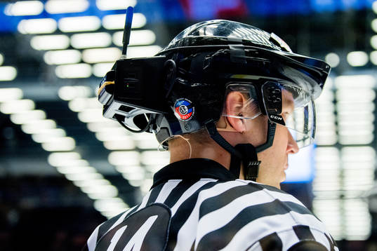 The helmet of the referee