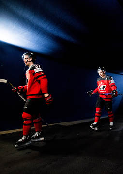 Connor McDavid and Brayden Schenn of Canada