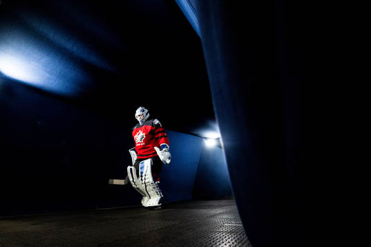 Goaltender Curtis McElhinney of Canada