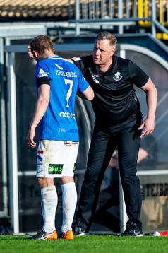 Trelleborgs Erik Andersson och tränare Patrick Winqvist