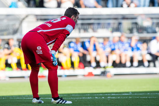 goalkeeper Jonas Deumeland of Start looks dejected