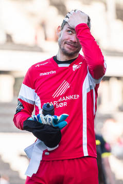 goalkeeper Jonas Deumeland of Start looks dejected