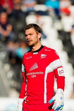 Goalkeeper Jonas Deumeland of Start