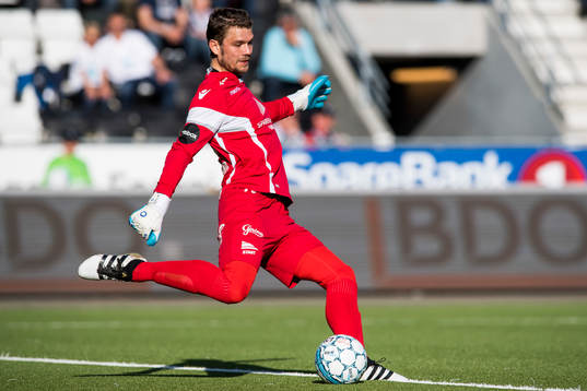 Goalkeeper Jonas Deumeland of Start