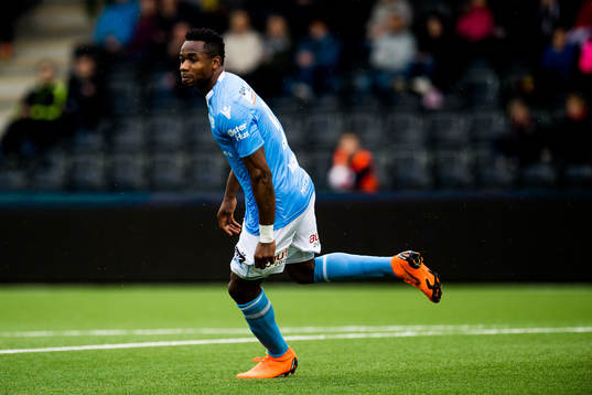 Kachi of Sandnes Ulf celebrates the 0-1 goal