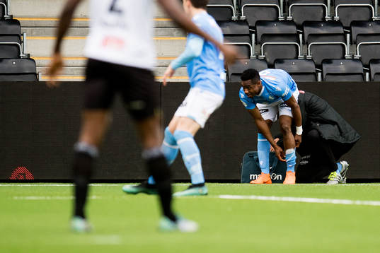 Kachi of Sandnes Ulf with an injury
