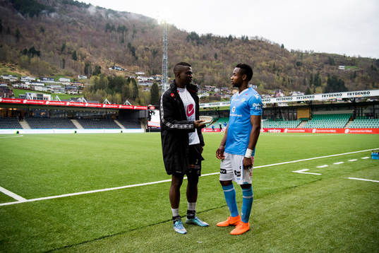 Akeem Latifu of Sogndal and Kachi of Sandnes Ulf