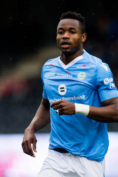 Kachi of Sandnes Ulf celebrates the 0-1 goal