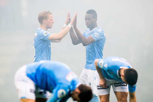 Tapio Heikkilä and Akinsola Akinyemi of Sandnes Ulf