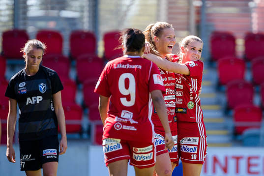 Piteås Nina Jakobsson och Andrea Norheim jublar