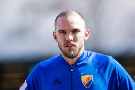 Djurgårdens Marcus Danielson innan fotbollsmatchen i