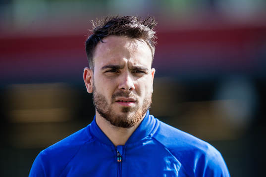 Djurgårdens Dzenis Kozica  innan fotbollsmatchen i
